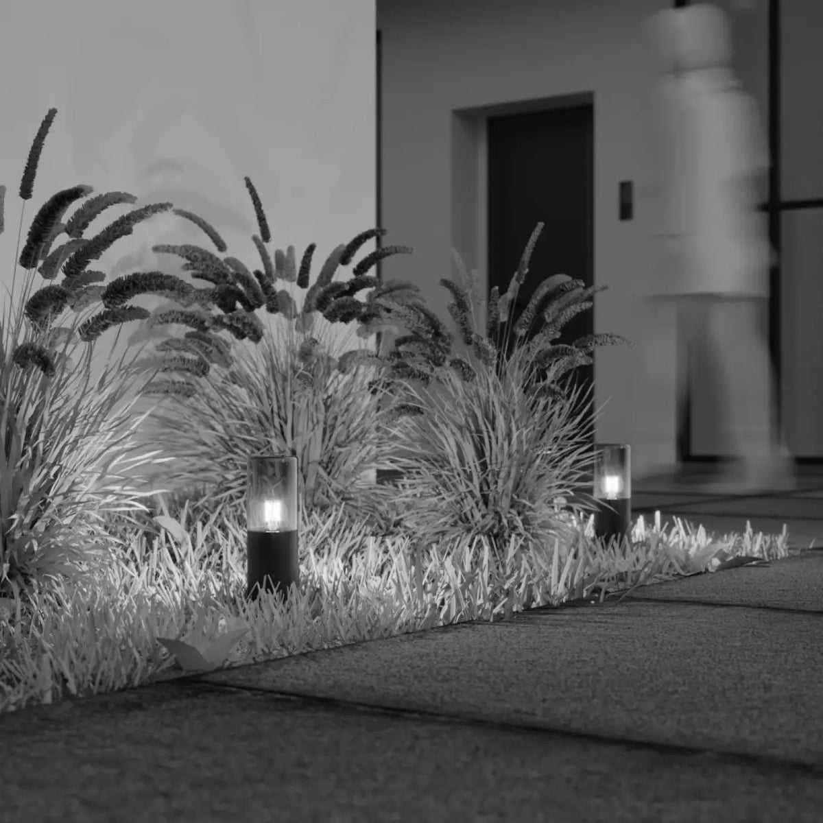 Borne de jardin en aluminium graphite et verre teinté, 25 ou 80 cm