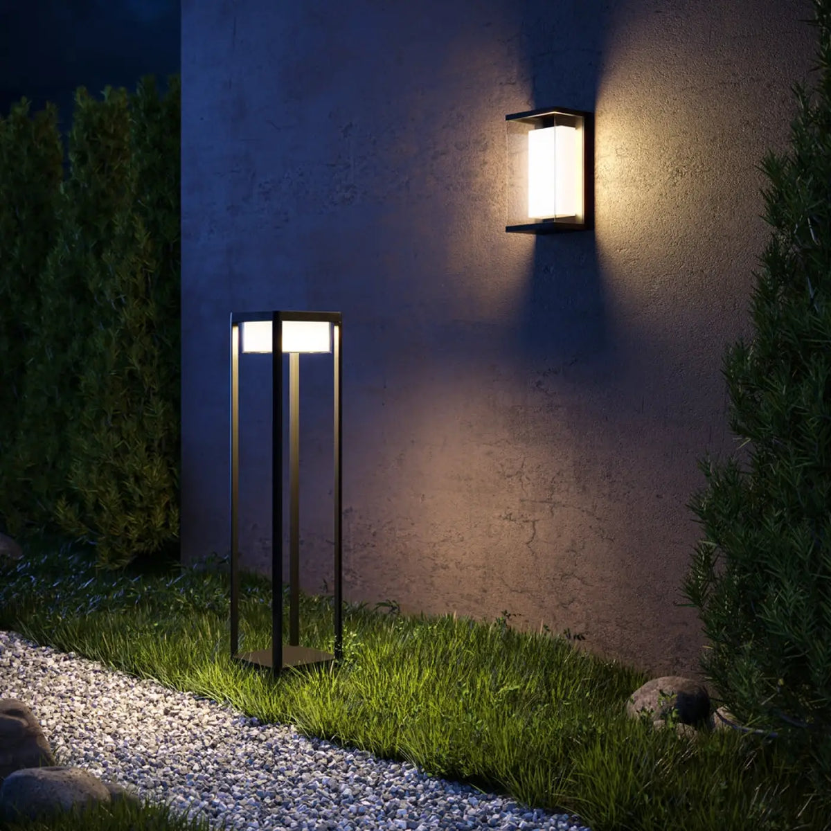Borne extérieure LED en aluminium noir, 80 cm, IP65