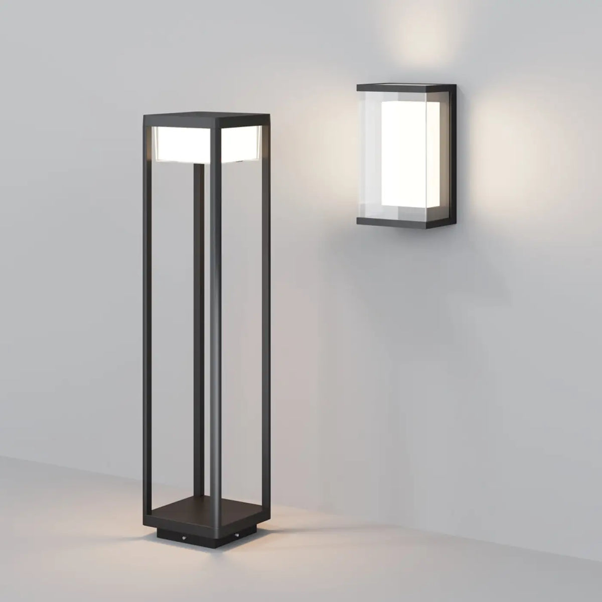 Borne extérieure LED en aluminium noir, 80 cm, IP65