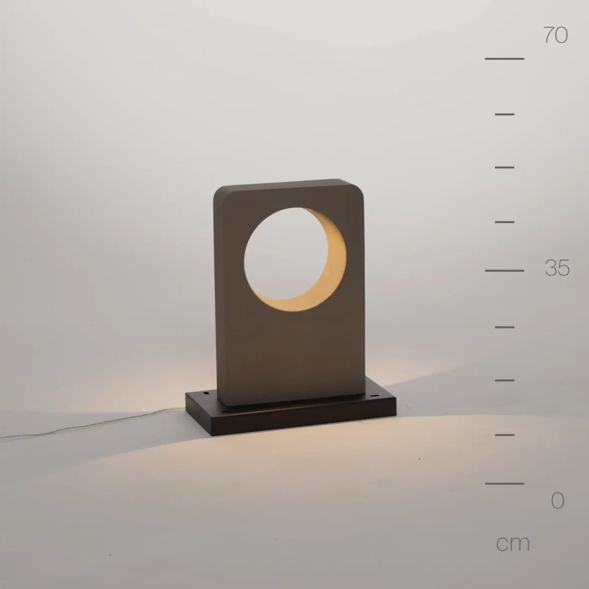 Borne extérieure LED en béton gris, 49 ou 74 cm, IP65