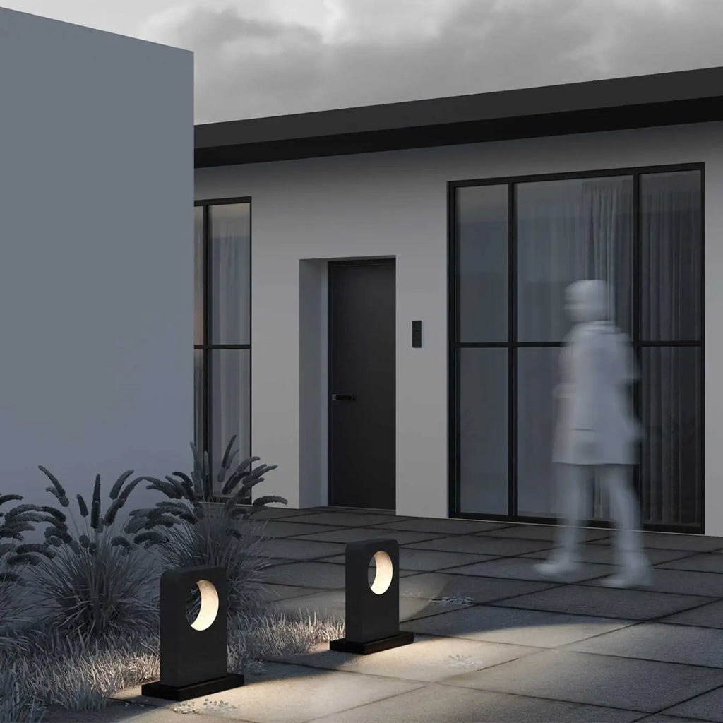 Borne extérieure LED en béton gris, 49 ou 74 cm, IP65