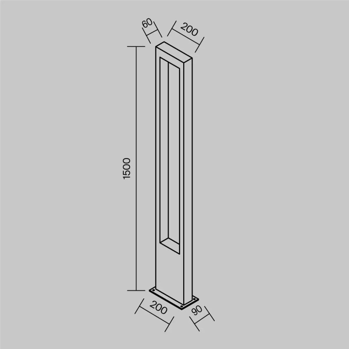 Borne extérieure LED en arche graphite, 100 ou 150 cm, IP65