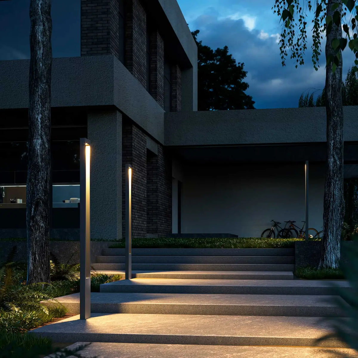 Borne extérieure LED en arche graphite, 100 ou 150 cm, IP65