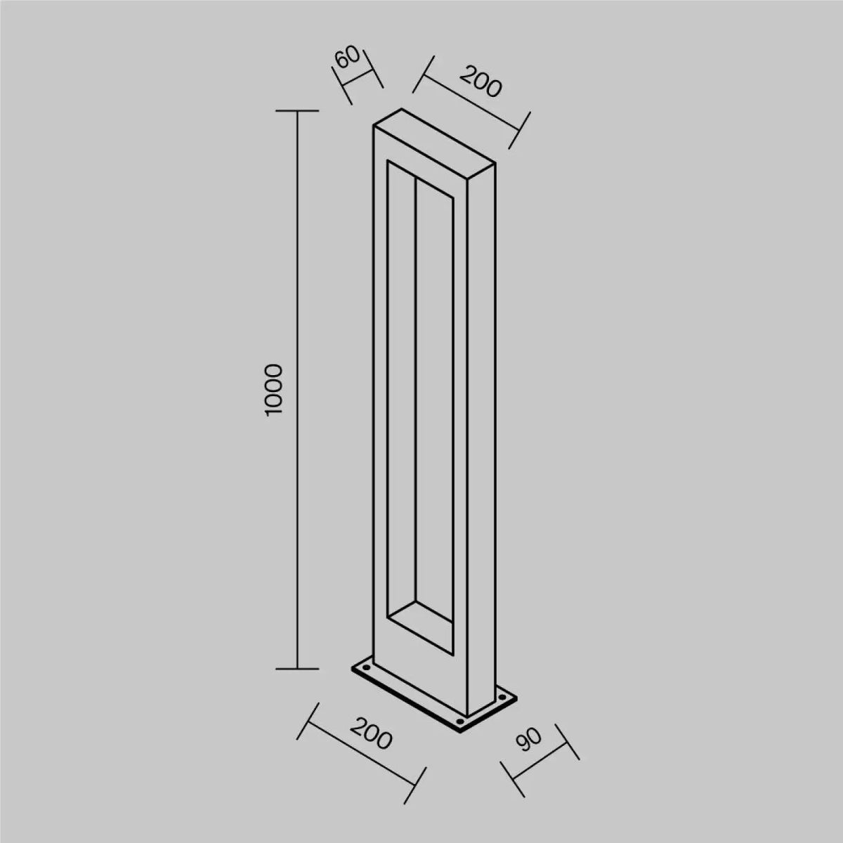 Borne extérieure LED en arche graphite, 100 ou 150 cm, IP65