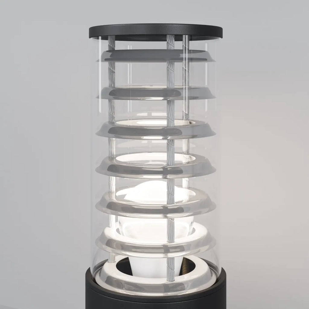 Borne extérieure en verre transparent et métal, IP54, E27