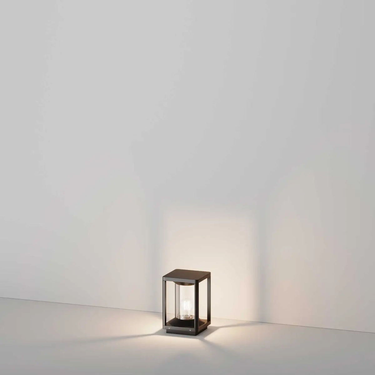 Borne de jardin carrée en aluminium graphite, IP54, E27