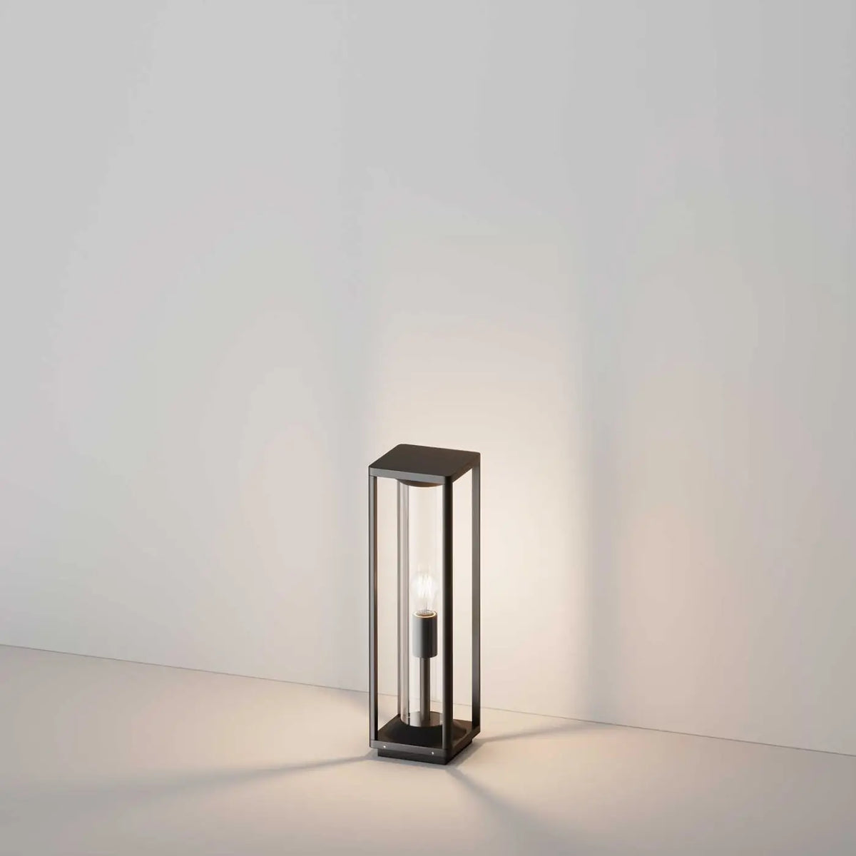 Borne de jardin carrée en aluminium graphite, IP54, E27