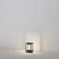 Borne de jardin carrée en aluminium graphite, IP54, E27, gris