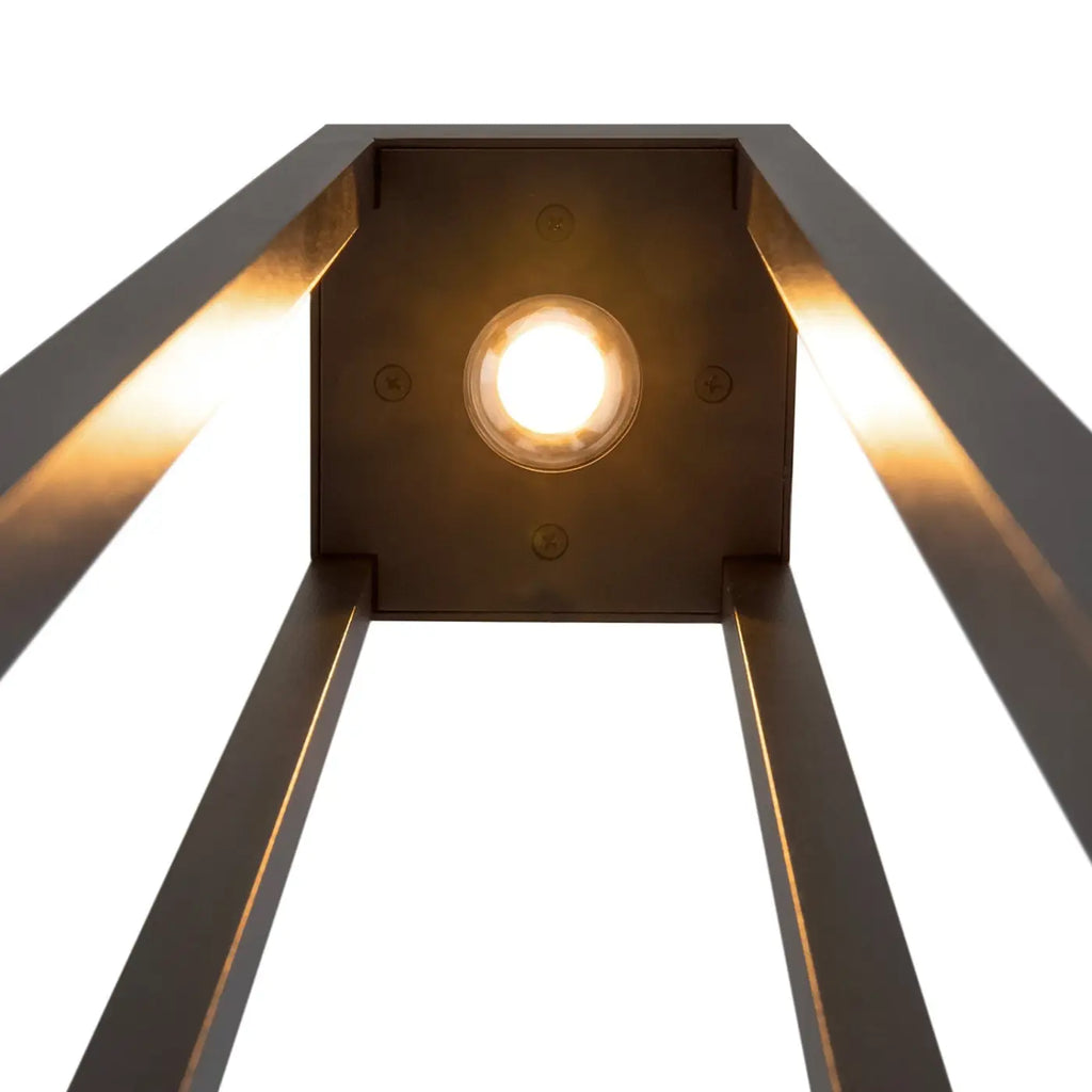 Borne extérieure LED carrée en aluminium gris, trois hauteurs