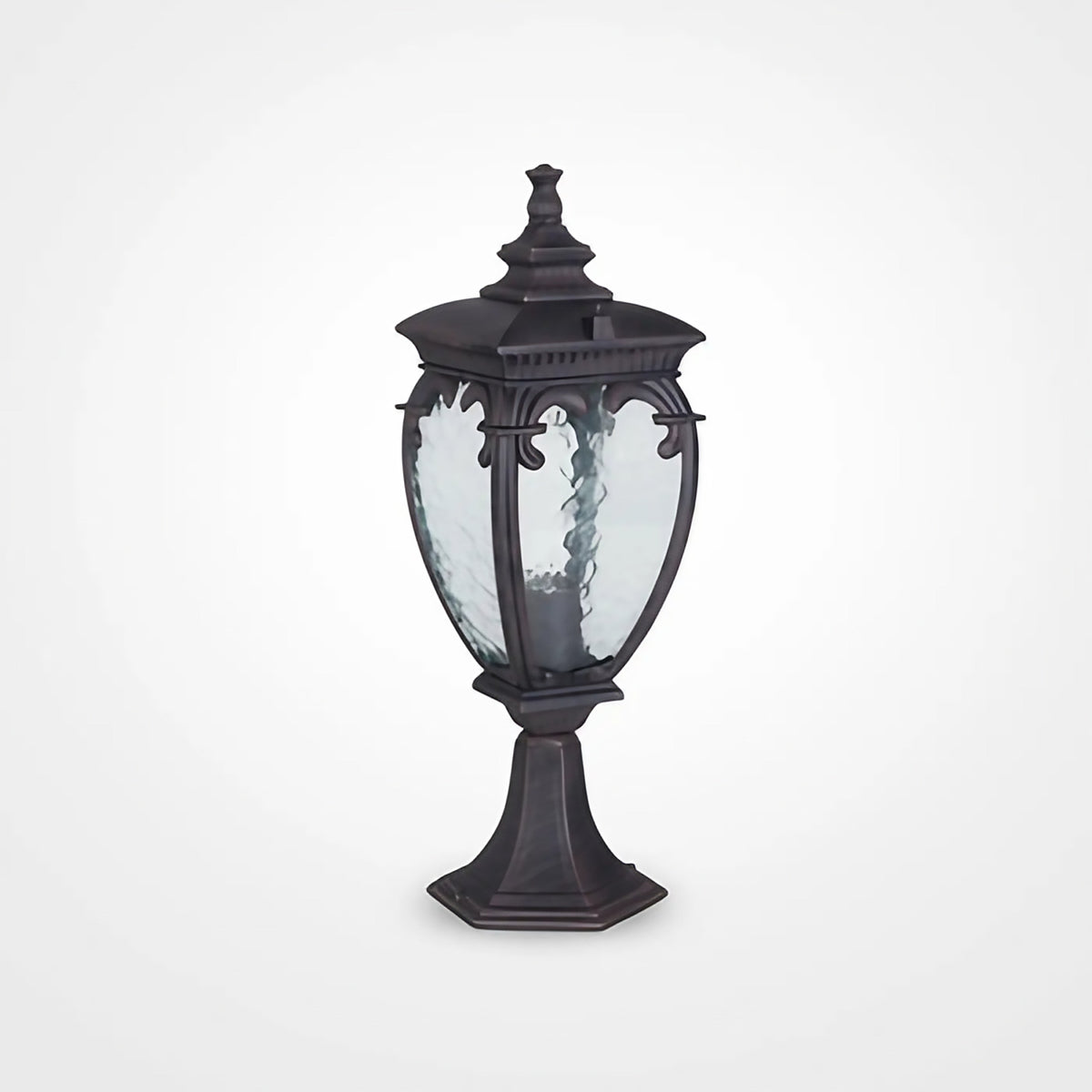 Borne lanterne baroque en acier pour jardin, 48,5 cm, noir