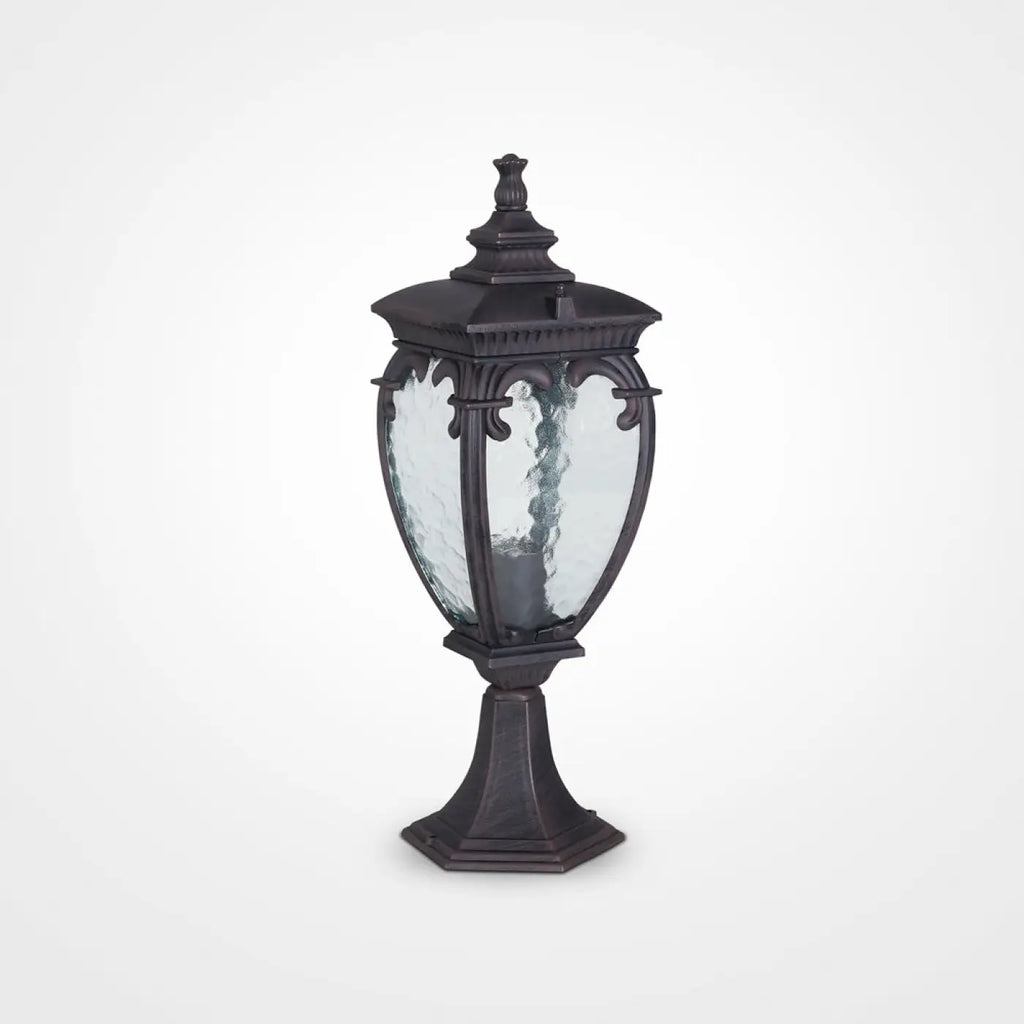 Borne lanterne baroque en acier pour jardin, 48,5 cm, noir