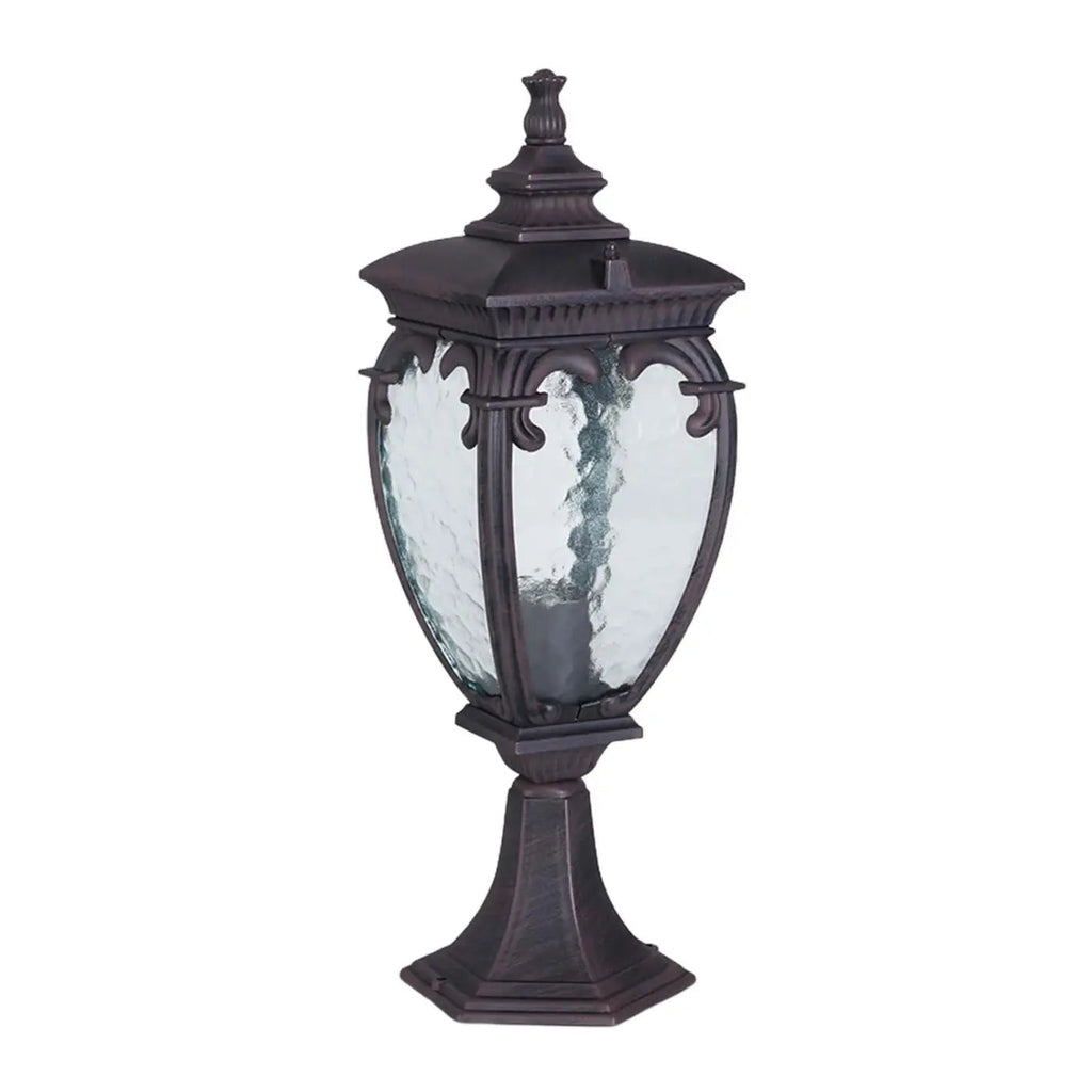 Borne lanterne baroque en acier pour jardin, 48,5 cm