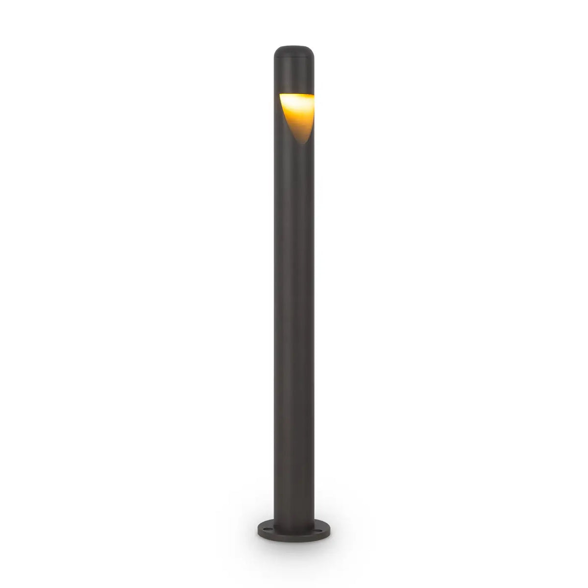 Borne extérieure LED cylindre fin en acier noir, 60 cm, IP65