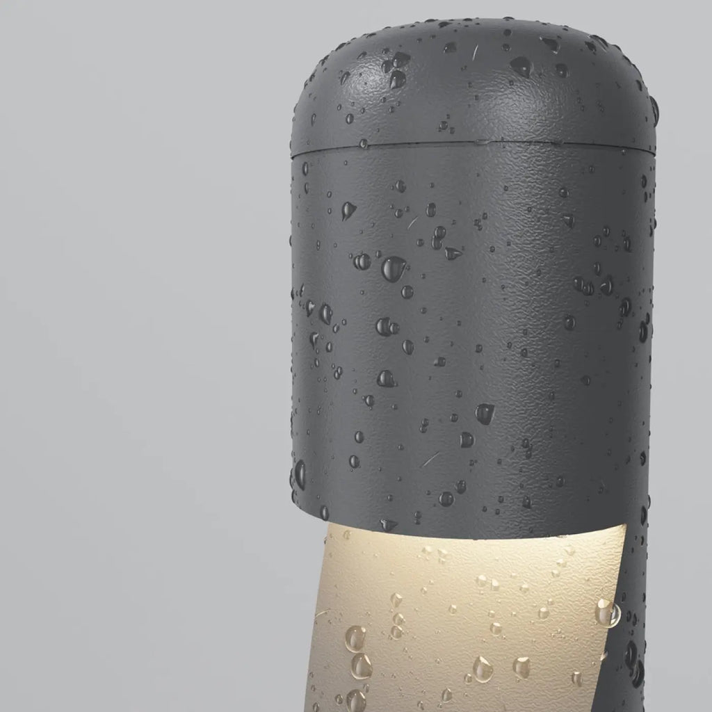 Borne extérieure LED cylindre fin en acier noir, 60 cm, IP65