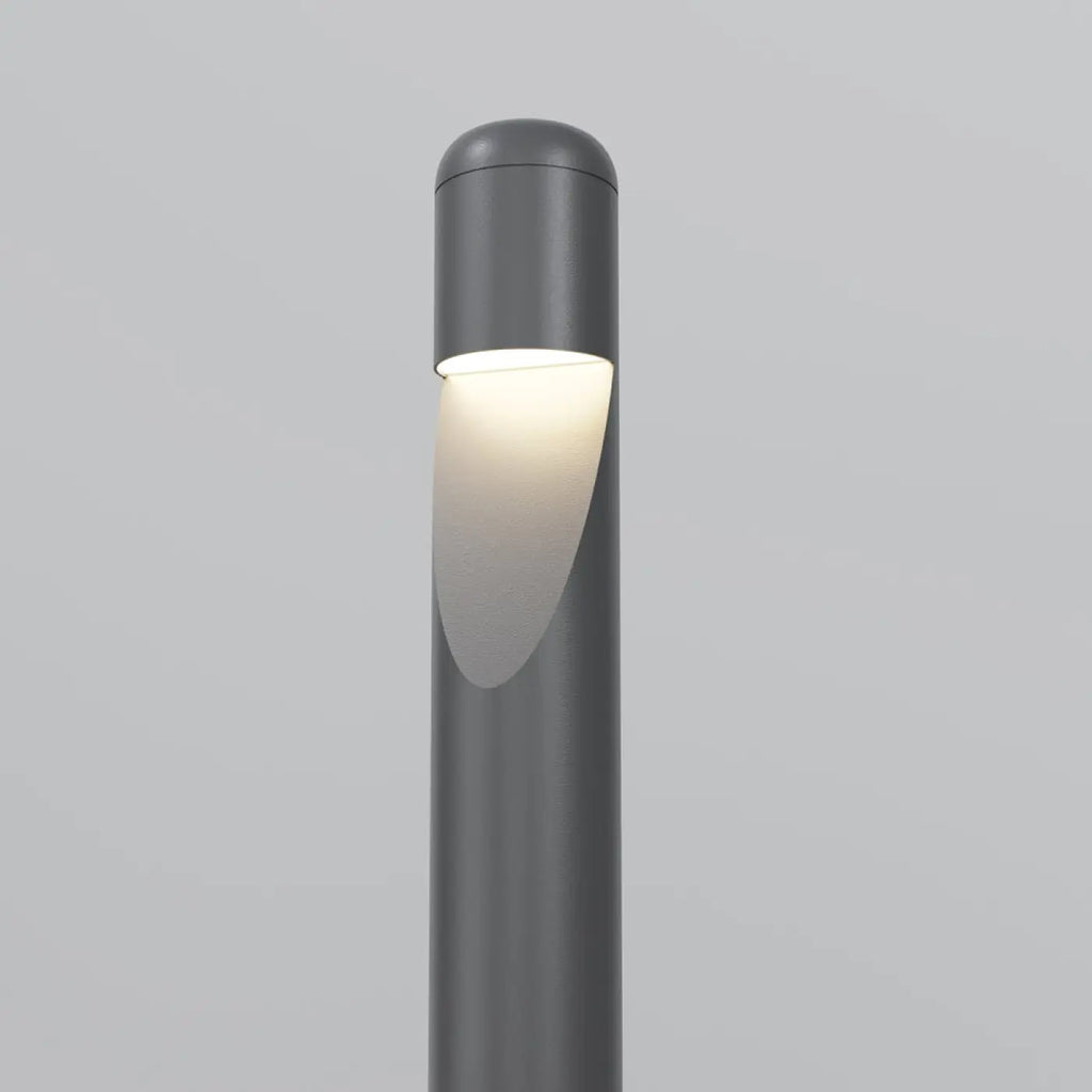 Borne extérieure LED cylindre fin en acier noir, 60 cm, IP65