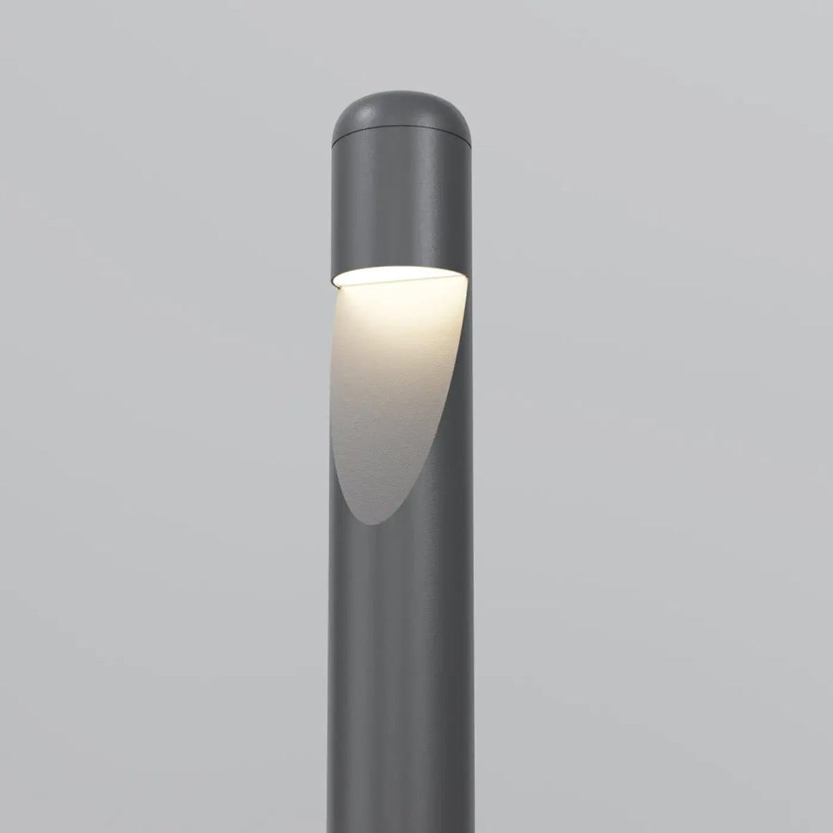 Borne extérieure LED cylindre fin en acier noir, 60 cm, IP65