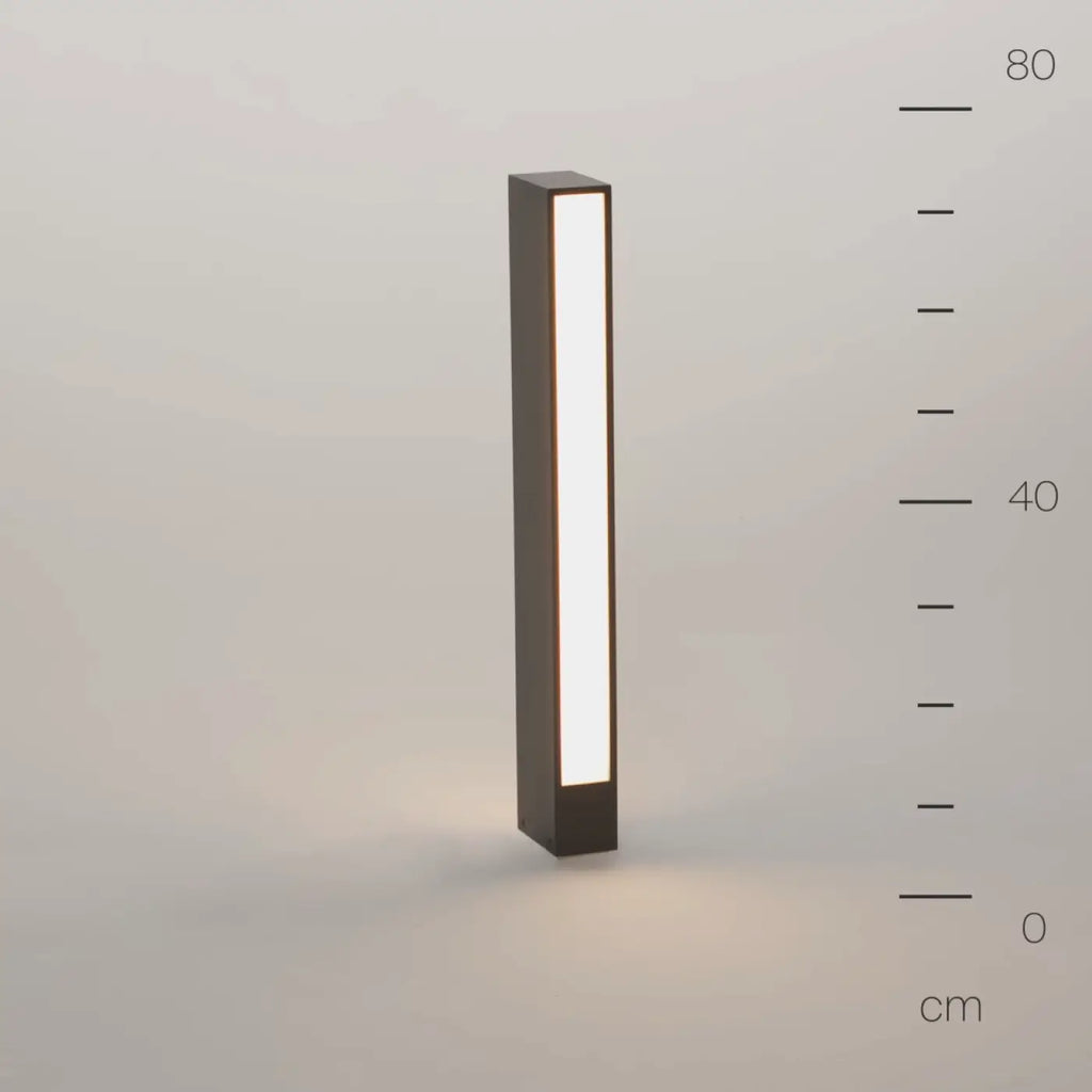 Borne extérieure LED rectangulaire grise IP65, 25 ou 60 cm