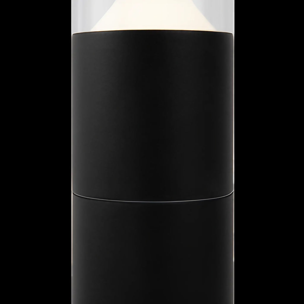 Borne extérieure LED cylindrique en acier noir, 45 ou 65 cm