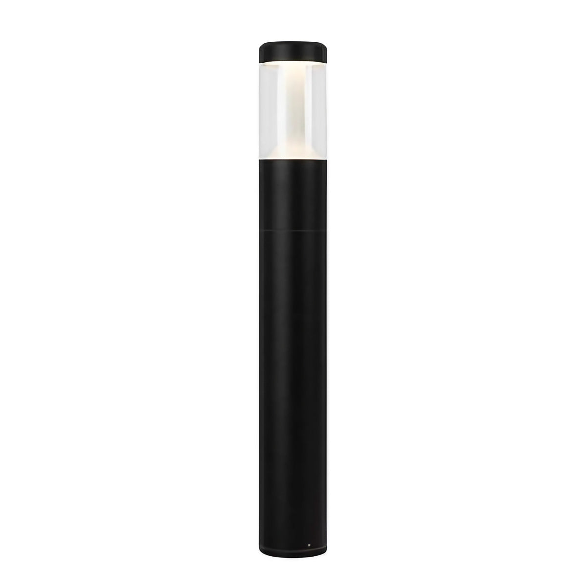 Borne extérieure LED cylindrique en acier noir, 45 ou 65 cm