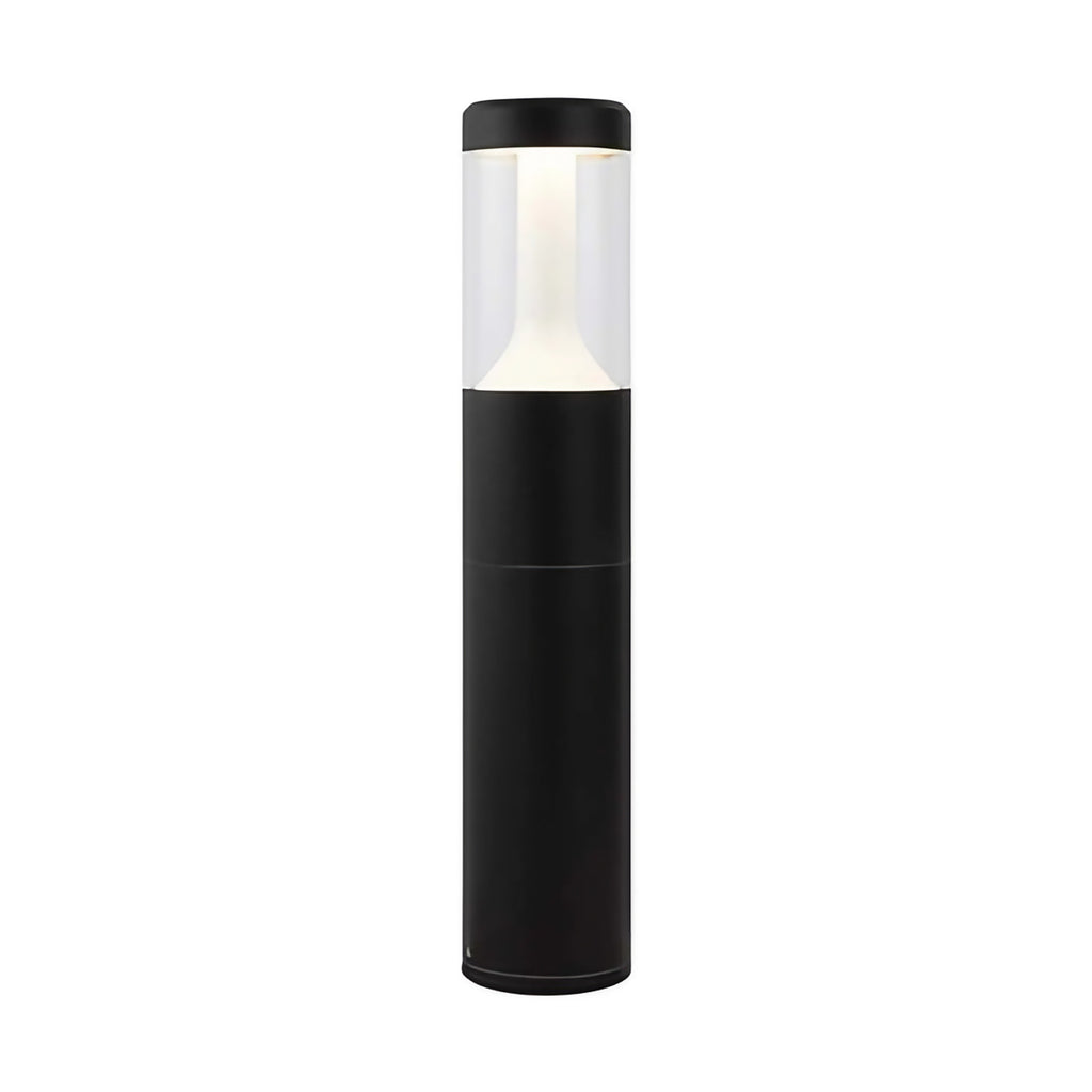 Borne extérieure LED cylindrique en acier noir, 45 ou 65 cm