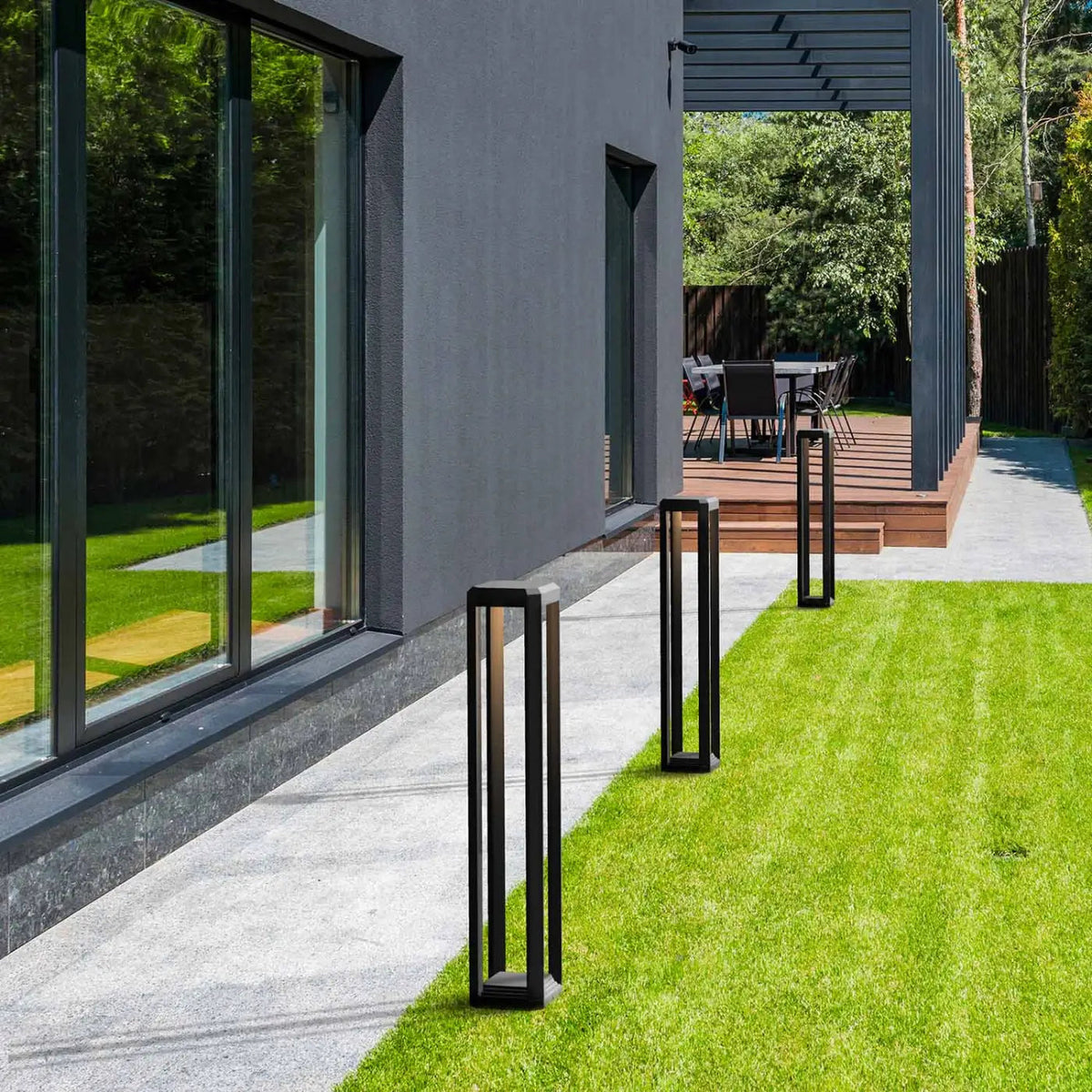 Borne extérieure LED colonne en aluminium gris, 80 cm, IP65