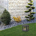Borne extérieure LED cubique en acier gris, 15 cm, IP65