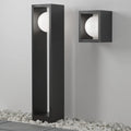 Borne lanterne LED en acier noir et verre, 75 cm, IP65