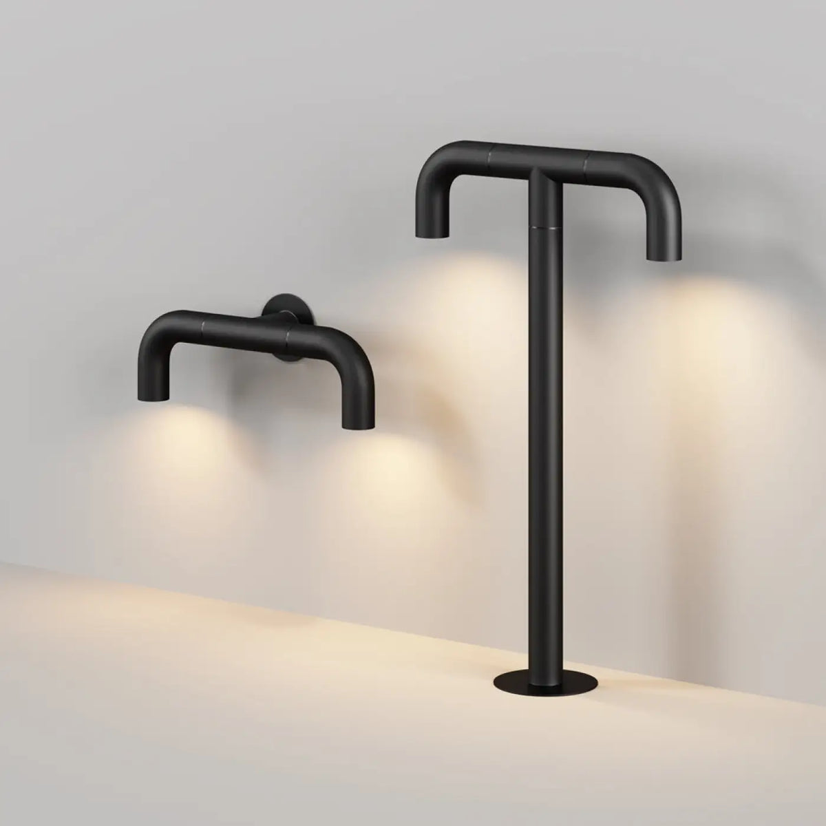 Borne extérieure LED cube en aluminium noir, 10 ou 50 cm, IP65