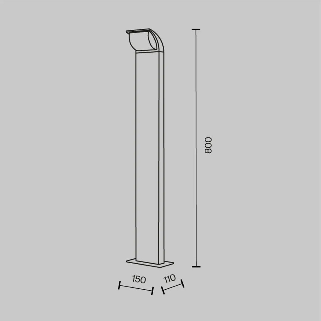 Borne de jardin LED colonne noire de 80 cm, IP65