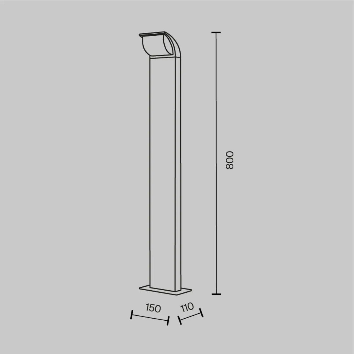 Borne de jardin LED colonne noire de 80 cm, IP65