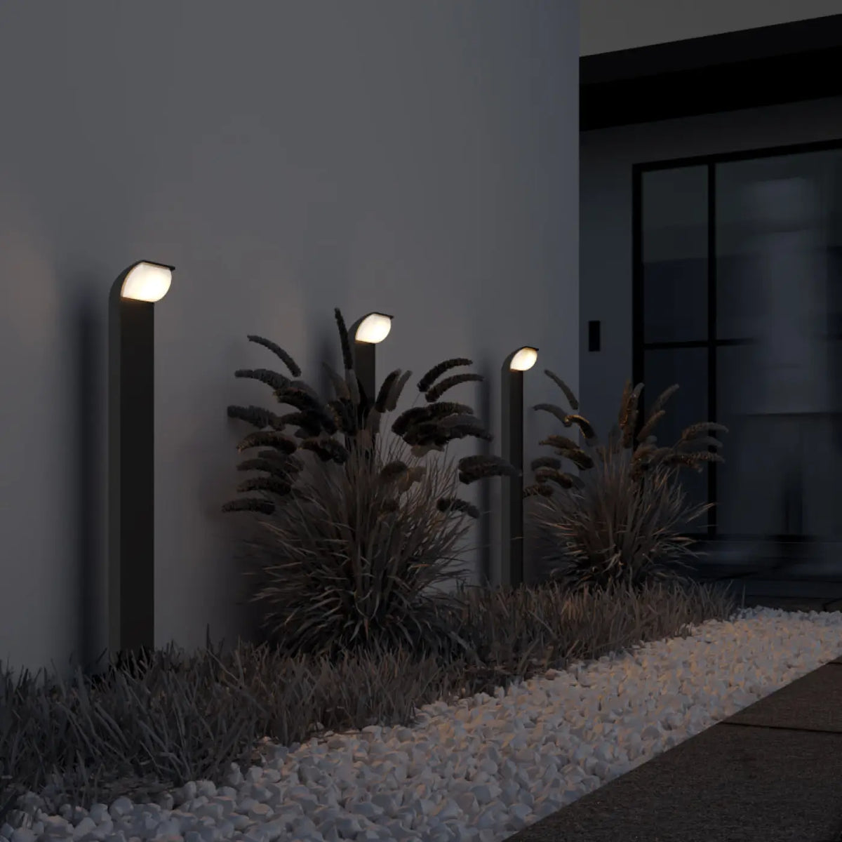 Borne de jardin LED colonne noire de 80 cm, IP65