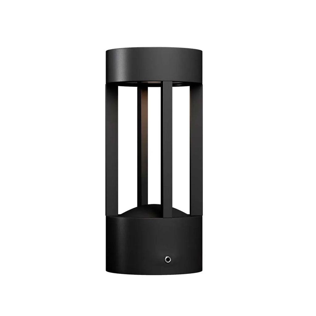Borne extérieure LED cylindrique en acier noir, 20 ou 60 cm