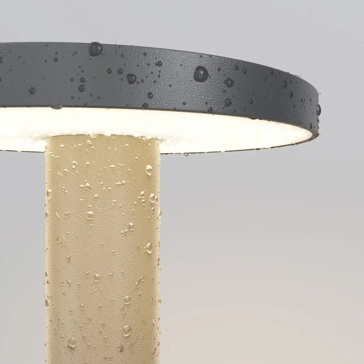Borne LED extérieure champignon en acier anthracite, IP65