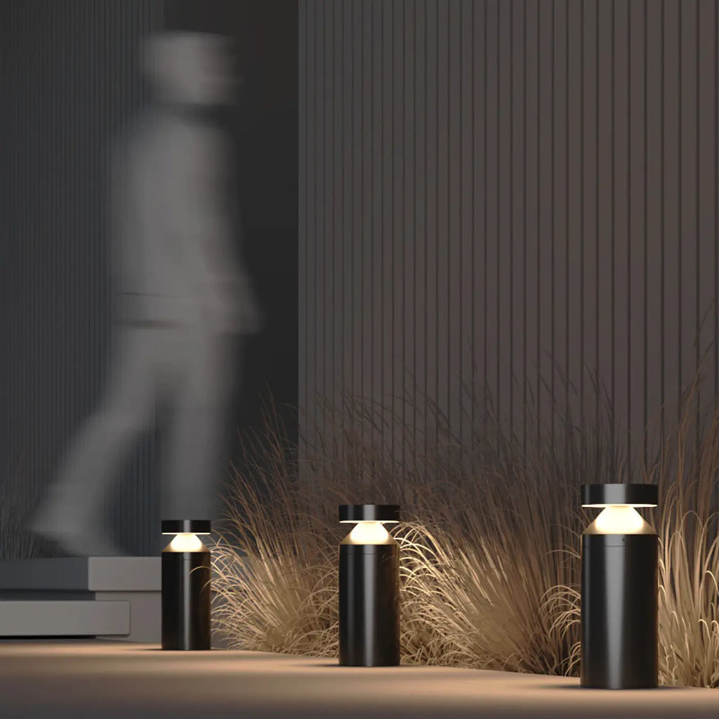 Borne extérieure LED en acier noir, 30 ou 80 cm, IP65