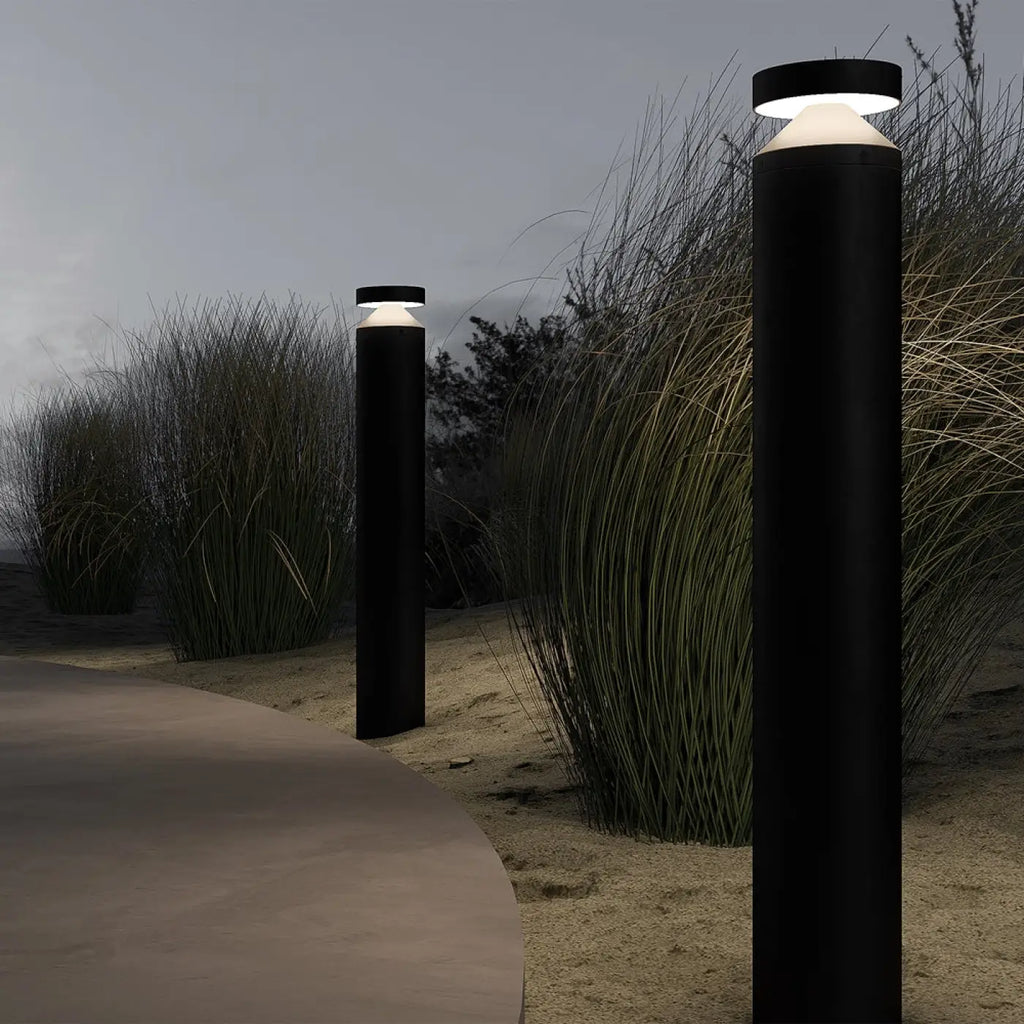 Borne extérieure LED en acier noir, 30 ou 80 cm, IP65