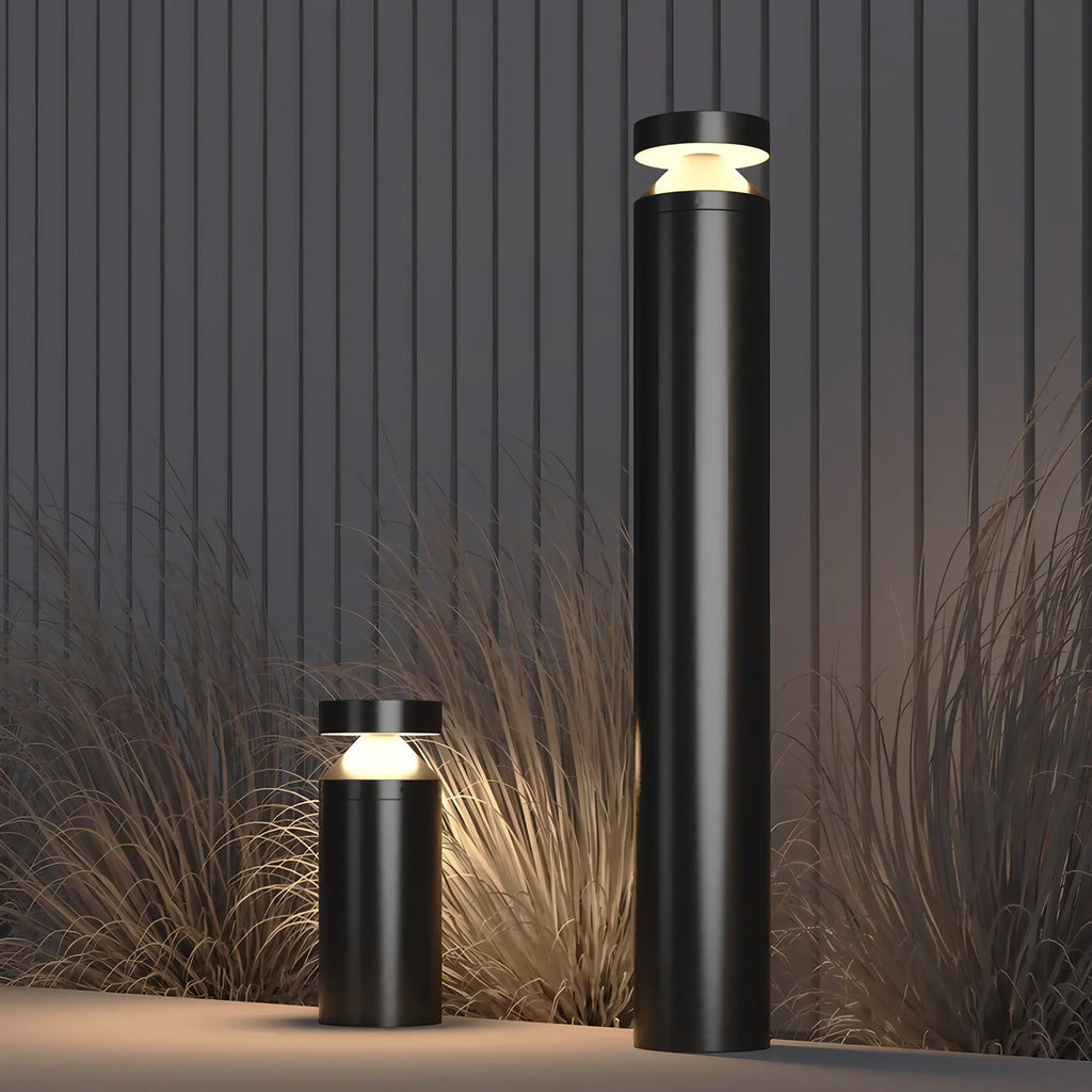 Borne extérieure LED en acier noir, 30 ou 80 cm, IP65