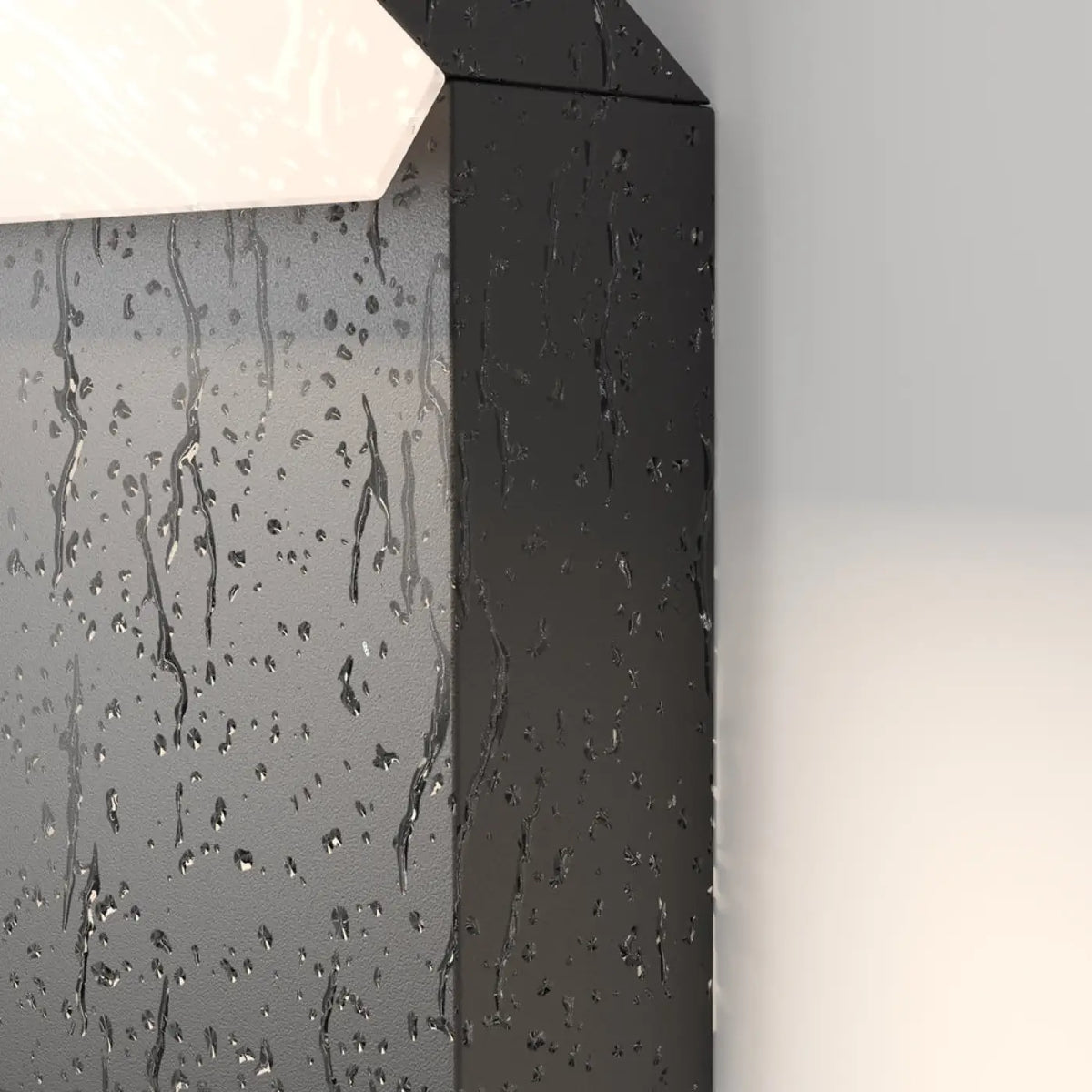Borne extérieure LED à cadre décalé en acier noir, 80 cm