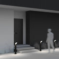 Borne extérieure LED à cadre décalé en acier noir, 80 cm