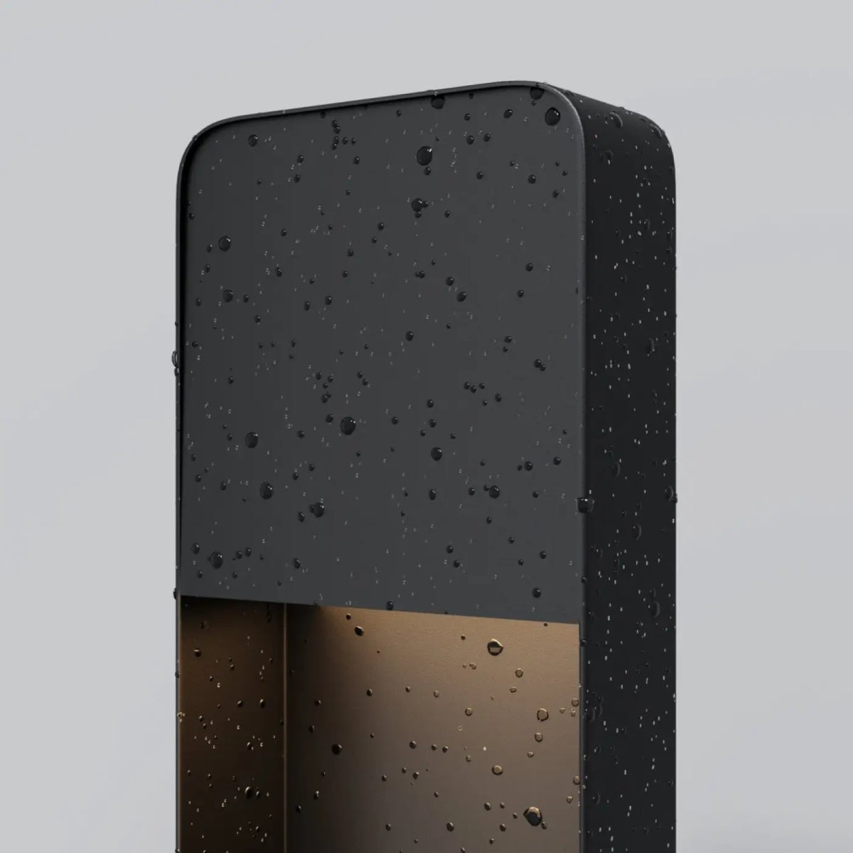 Borne de jardin LED en cadre vertical, noir ou effet bois, 68 cm