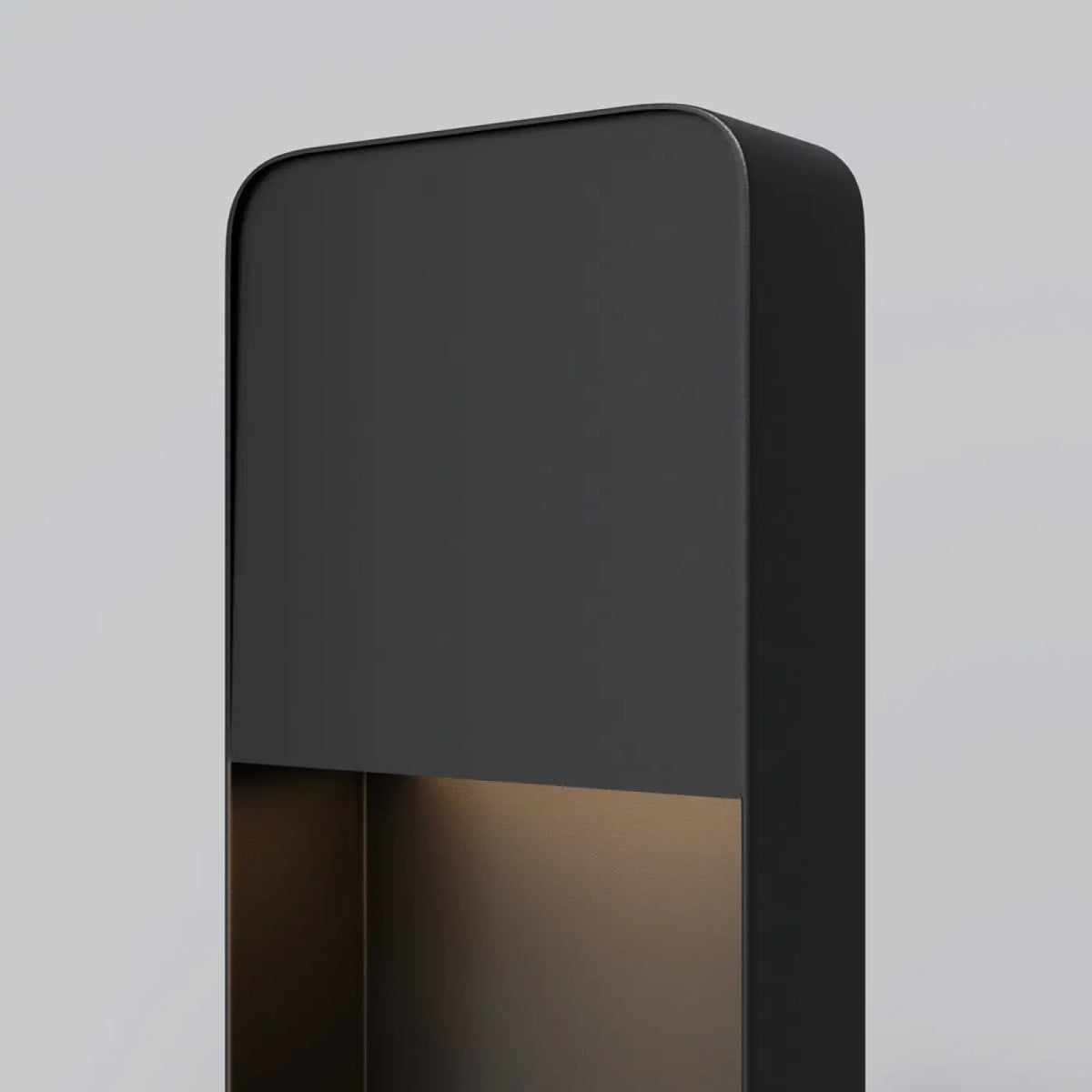 Borne de jardin LED en cadre vertical, noir ou effet bois, 68 cm