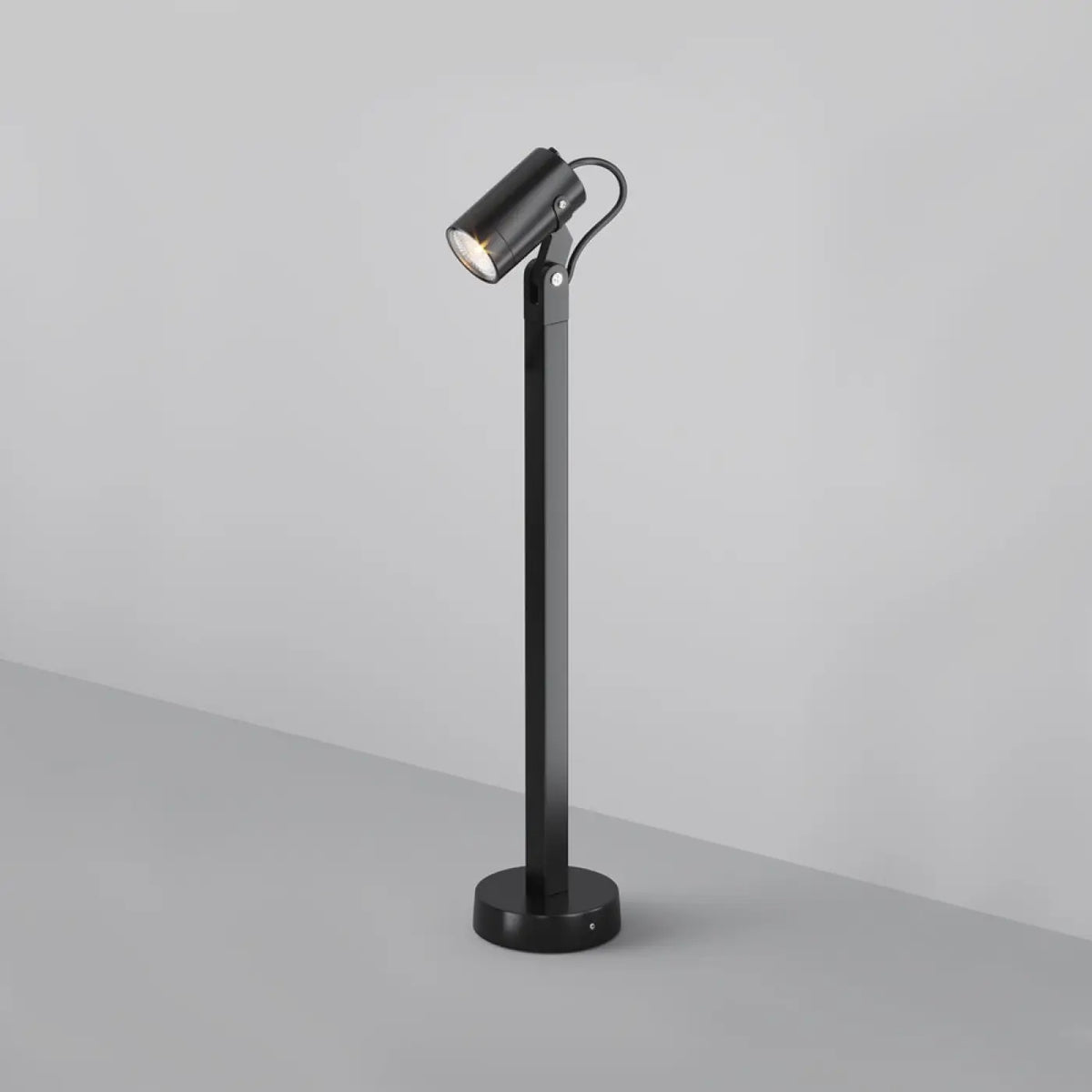 Borne extérieure en acier noir à projecteur orientable, GU10