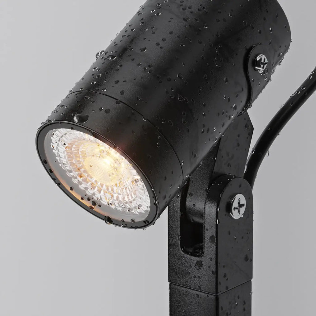 Borne extérieure en acier noir à projecteur orientable, GU10