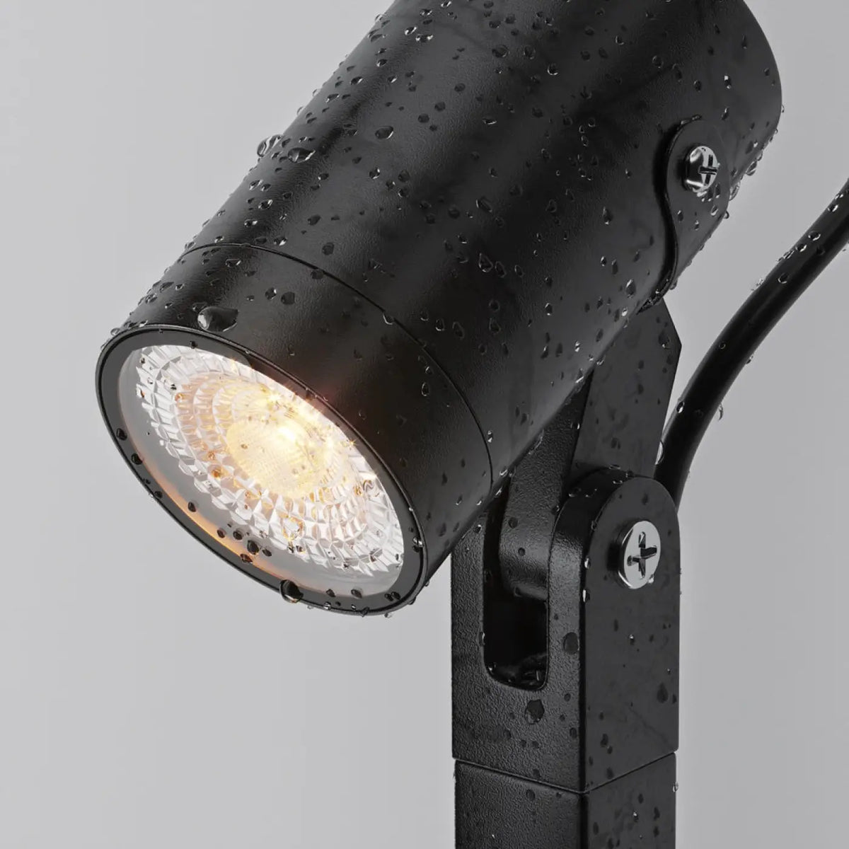 Borne extérieure en acier noir à projecteur orientable, GU10