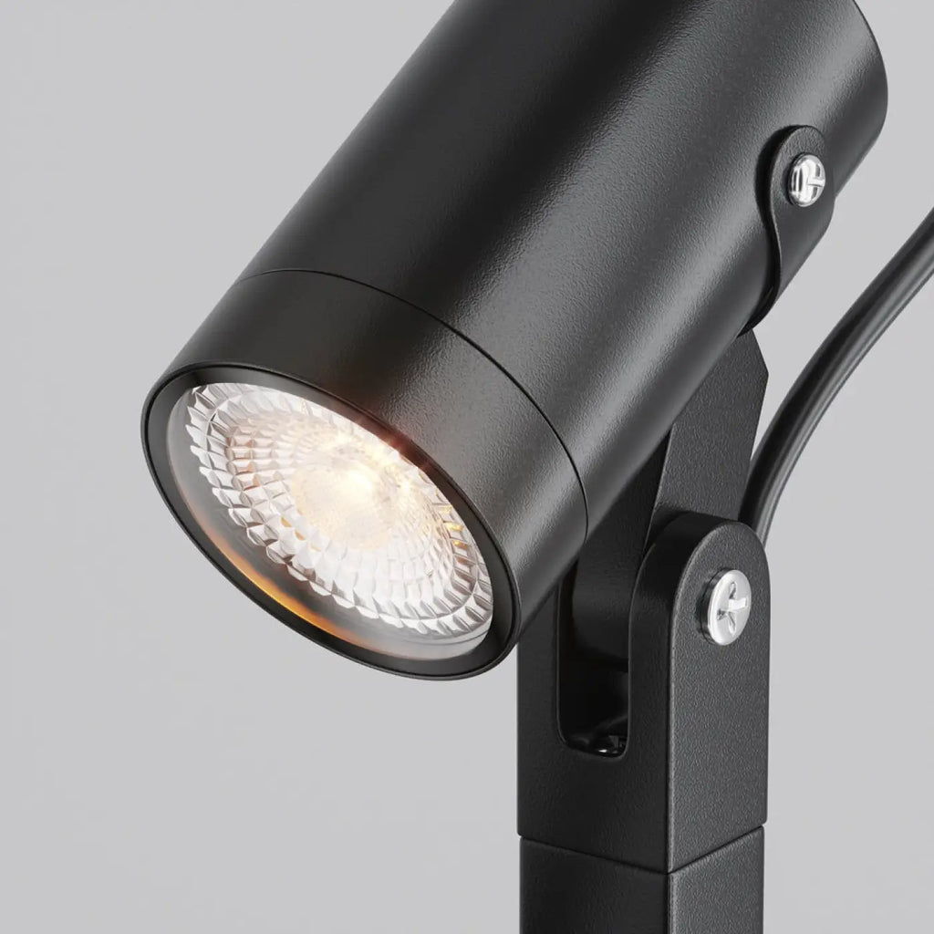 Borne extérieure en acier noir à projecteur orientable, GU10