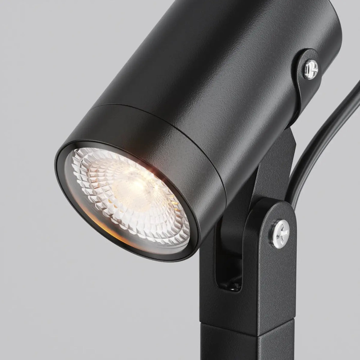Borne extérieure en acier noir à projecteur orientable, GU10