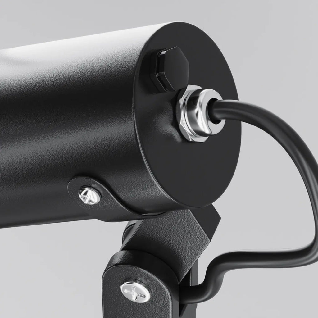 Borne extérieure en acier noir à projecteur orientable, GU10