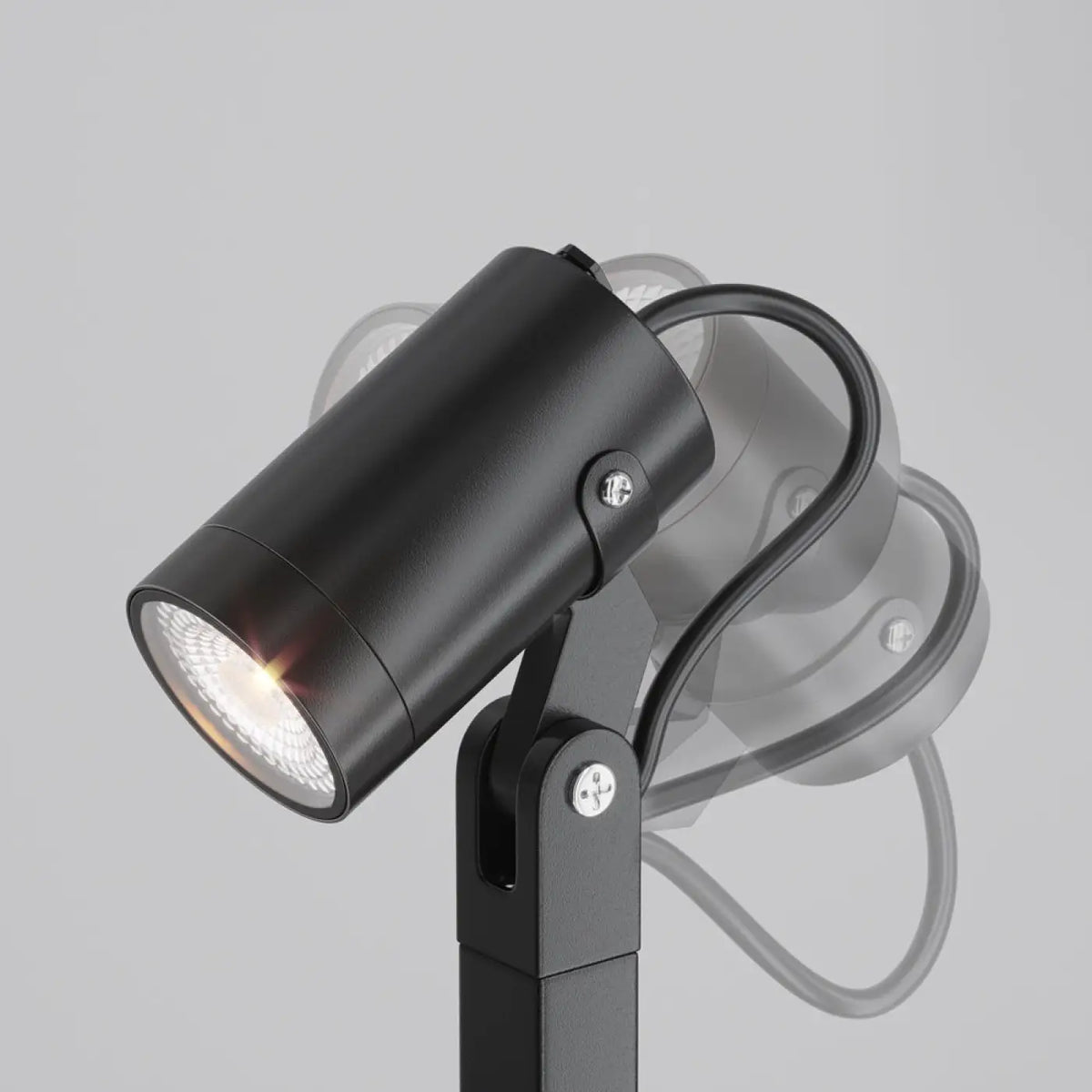 Borne extérieure en acier noir à projecteur orientable, GU10