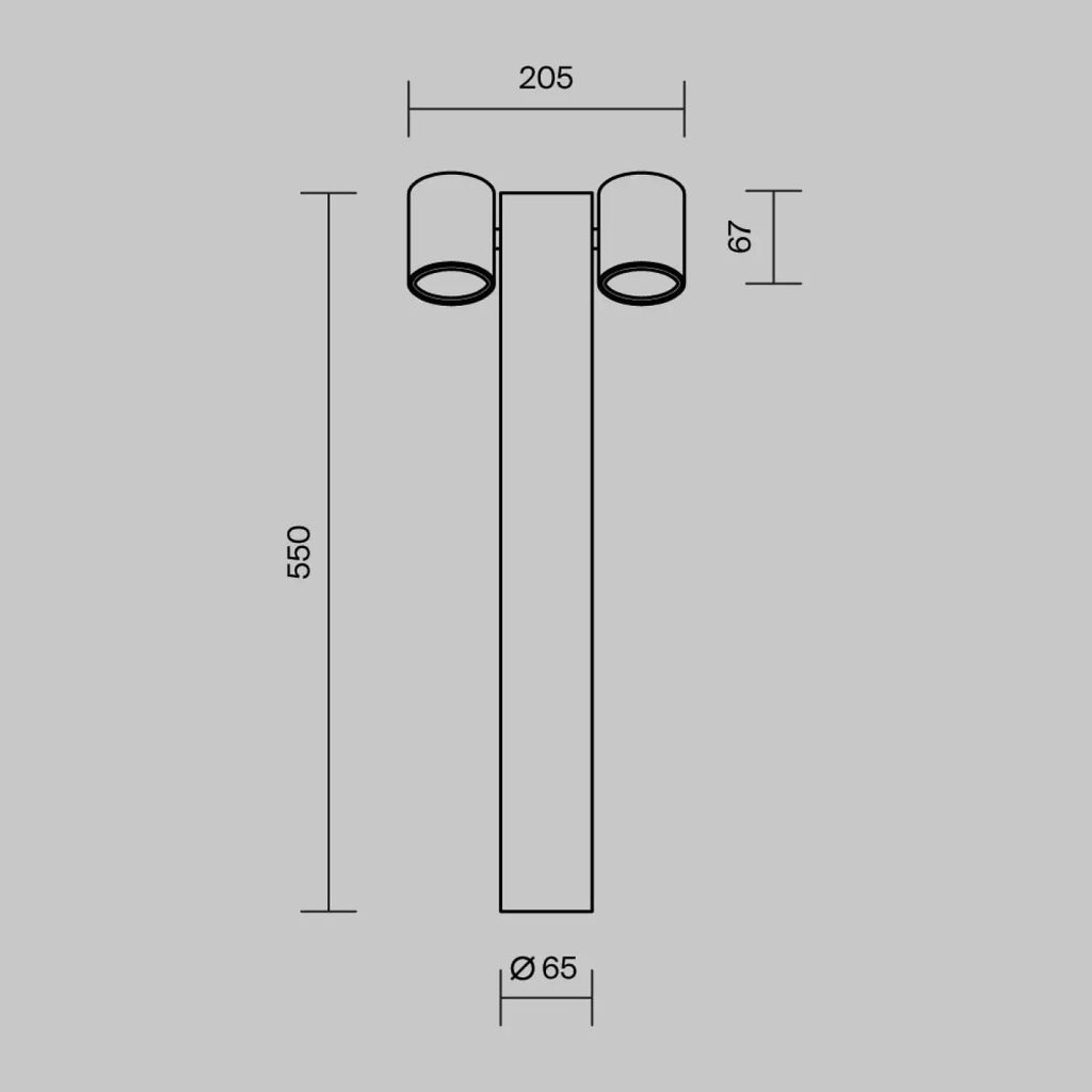 Borne de jardin à projecteur orientable, simple ou double, IP54