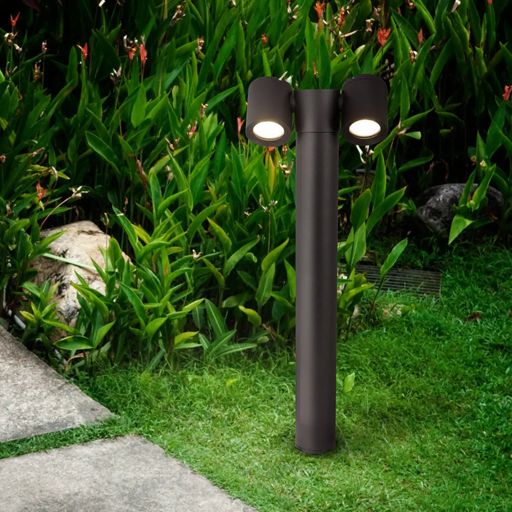 Borne de jardin à projecteur orientable, simple ou double, IP54