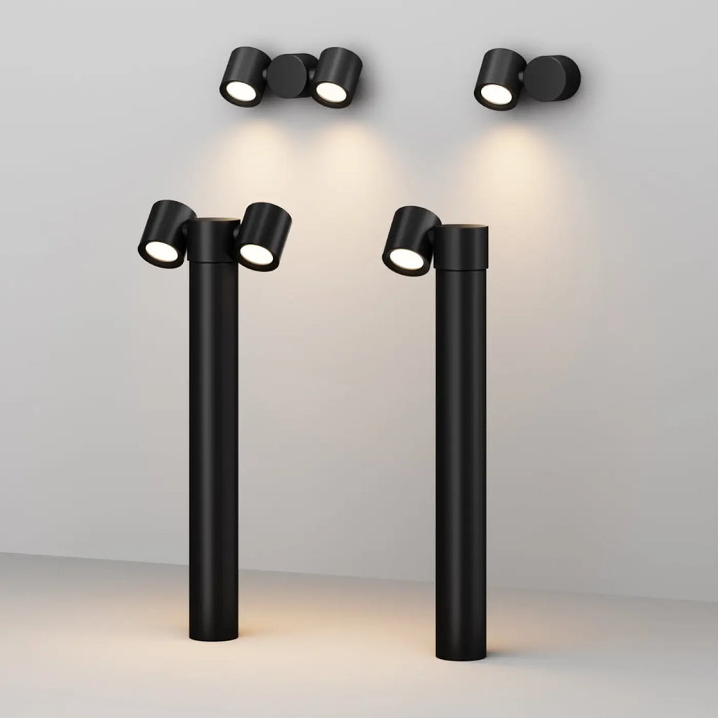 Borne de jardin à projecteur orientable, simple ou double, IP54
